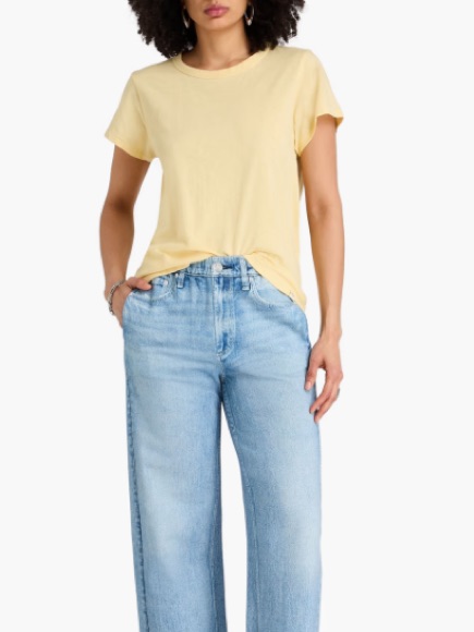 Rag & Bone Pastel Yellow Short Sleeve Crewneck Tee